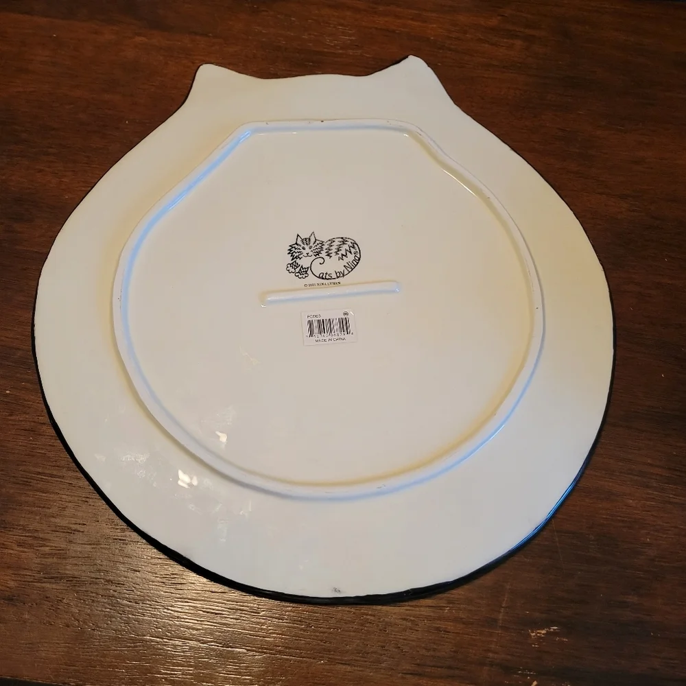 Vintage 2001 'Cats by Nina' Statement Painted Calico Decorative Plate - Picture 5 of 6